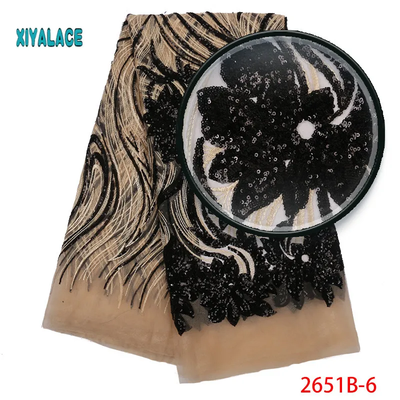 African Embroidery Tulle lace Design French Mesh Lace Fabric For wedding lace with sequins XZ2651B