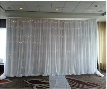 Star Lighting Shine White Drape Pipe System Backdrops For Wedding