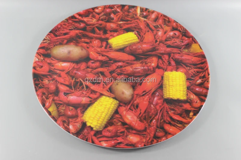 Melamine Round Plate Plastic Party Dishes Langouste print
