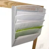 Office Stationer 5 tiers Hanging maganizer rack white Metal Mesh Wall Mounted Document and File Organizer for A4 letter folders