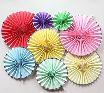 Mixed Color Pastel Pinwheel Decorations Gold Rim Wall 