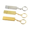 New hot sale gold metal usb flash drive with rings key chian ,support 2.0 and 3.0