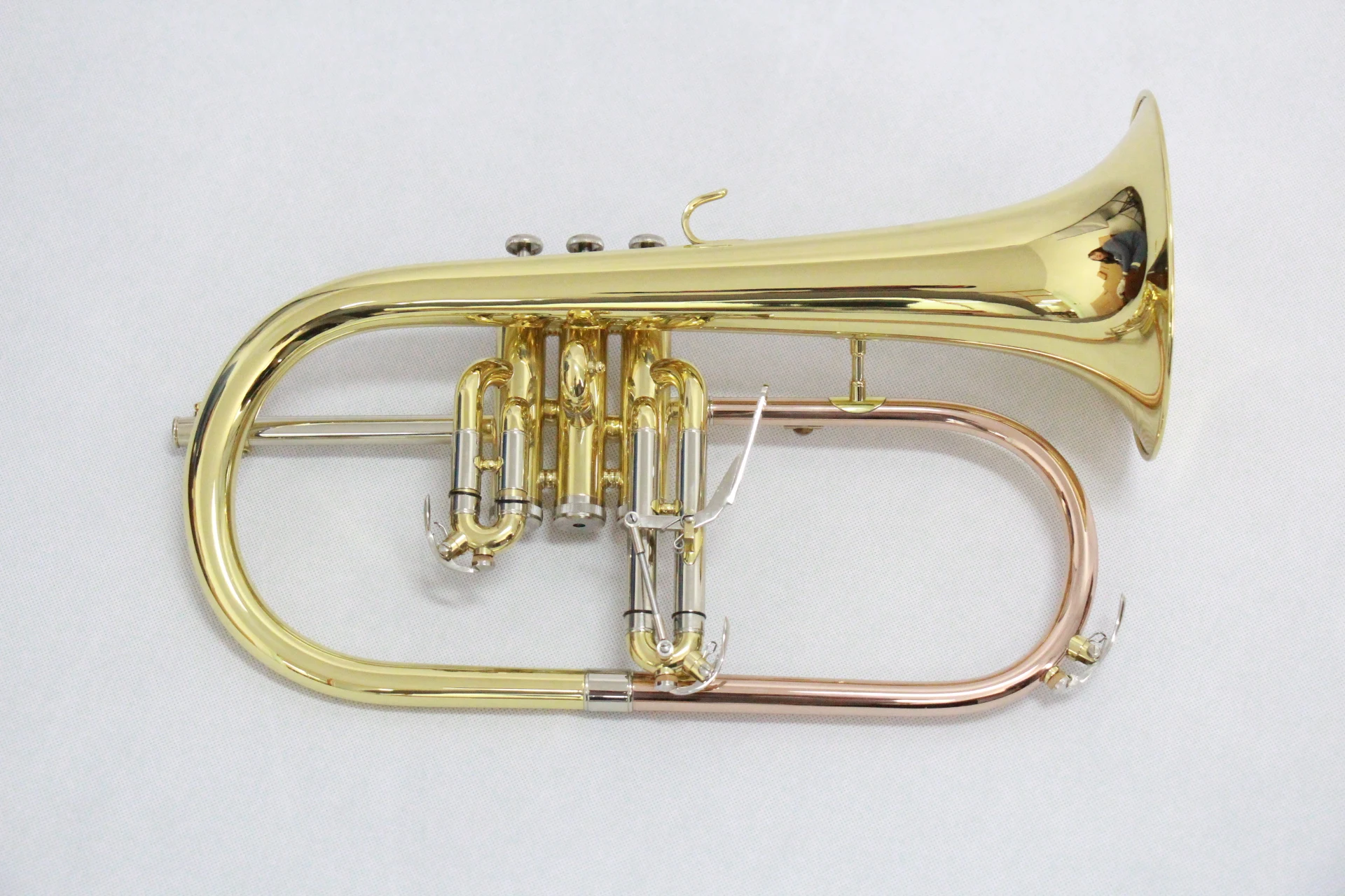 High Quality Gold Lacquered Finish Flugelhorn Cheap Beginner Flugelhorn