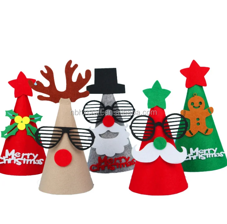 パーティーウィンドウデコレーション幼稚園サンタ帽子帽子diy手作りフェルト帽子クリスマスhx 3 Buy クリスマス帽子 帽子 クレイジーサンタ帽子 Product On Alibaba Com