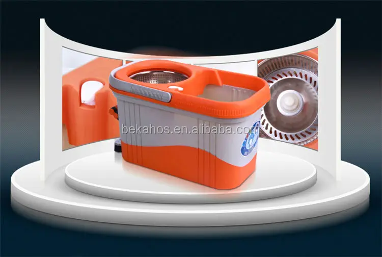 4drives Spin Mop Square bucket Orange+White (1)