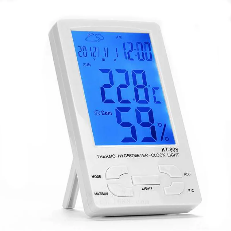 Hygromètre Horloge Digitale Min Max Thermomètre Intérieur Extérieur 