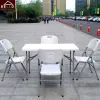 4 ft folding table in half height adjustable for outdoor