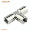 PEF female equal union 90 deg elbow 1/8 npt bsp g thread fitting brass hose connector
