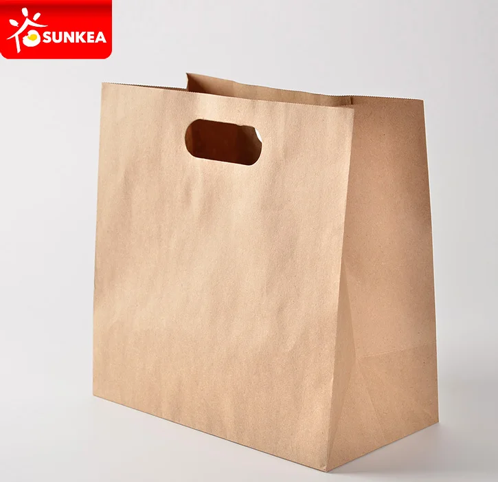 Patch Handle Kraft Paper Food Carrying Bag Product On Alibaba