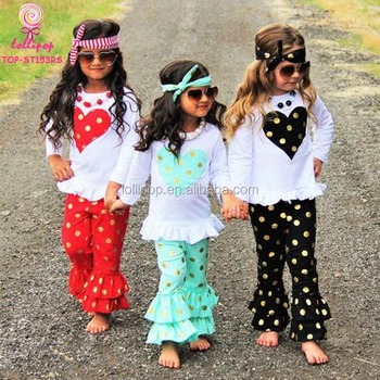 Wholesale Baby Valentines Day Girl Heart Outfit Boutique Girls Clothing Sets Toddler Girls Knit Cotton Ruffle Heart Outfits Buy Wholesale Baby Valentines Day Girl Heart Outfit Western Girls Outfit Boutique Girl Clothing Valentine