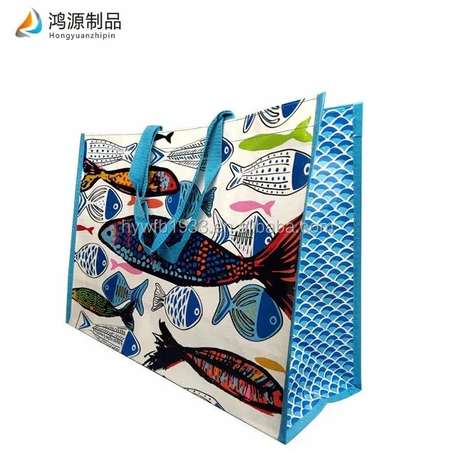 Promotional Laminated Reusable Pictures Printing Pp Woven Tote Shopping ...