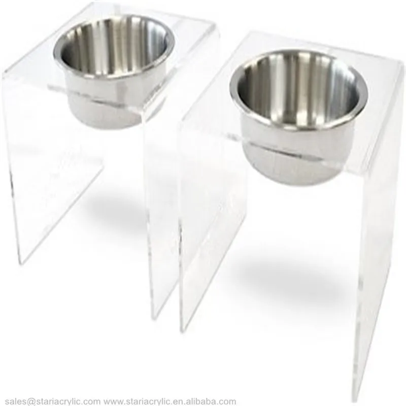 Acrylic Dog Bowl Stand Tall Elevated Dog Bowl Feeder Acrylic Pet Bowl