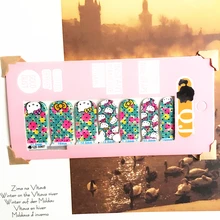 Pink green flower cat child Nail Arts Nail Sticker Waterproof Nail Decal Sticker Gel Polish French