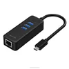 USB 3.0 1000Mbps Gigabit Ethernet Adapter USB to RJ45 Lan Network 3 Port Type C USB Hub