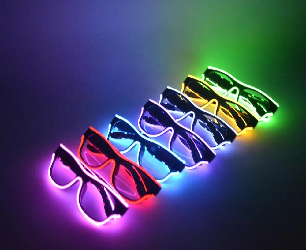 Fun El Wire Glow Glasses Led Bright Light Safety Light Up Multicolor Led Flashing Glasses for Halloween Christmas Birthday Party