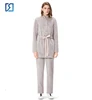 Winter Womens Wear Thermal Stand Collar Thick Coral Fleece Nipped Waist Womens Pajama Set
