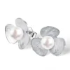 Fashion Silver Clover Flower Natural pearl jewelry