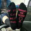 hot selling adults sock 100% funny socks "if you can read this ''bring me wine 'bring me coffee bring me Christmas sock