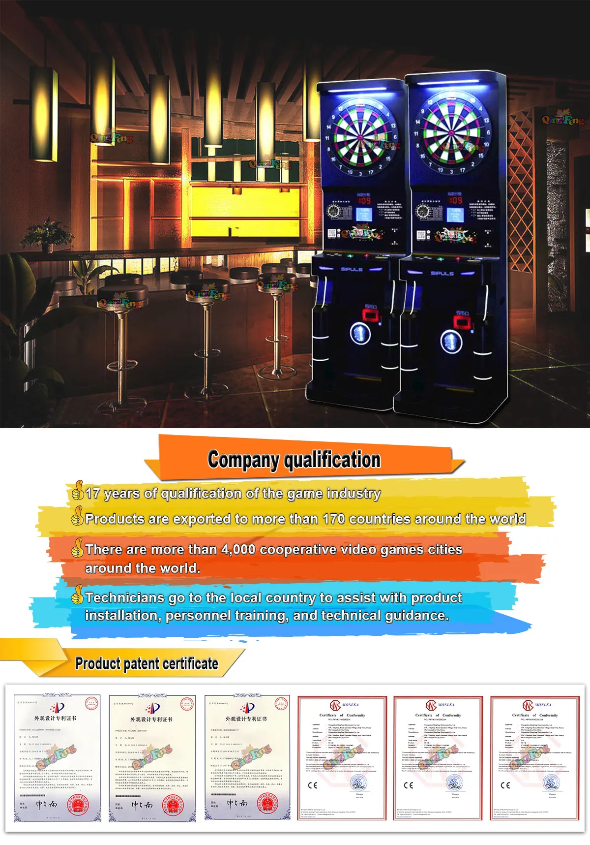 Coin Pusher Type High Quality Arcade games Electronic Darts Game Machines For Sale