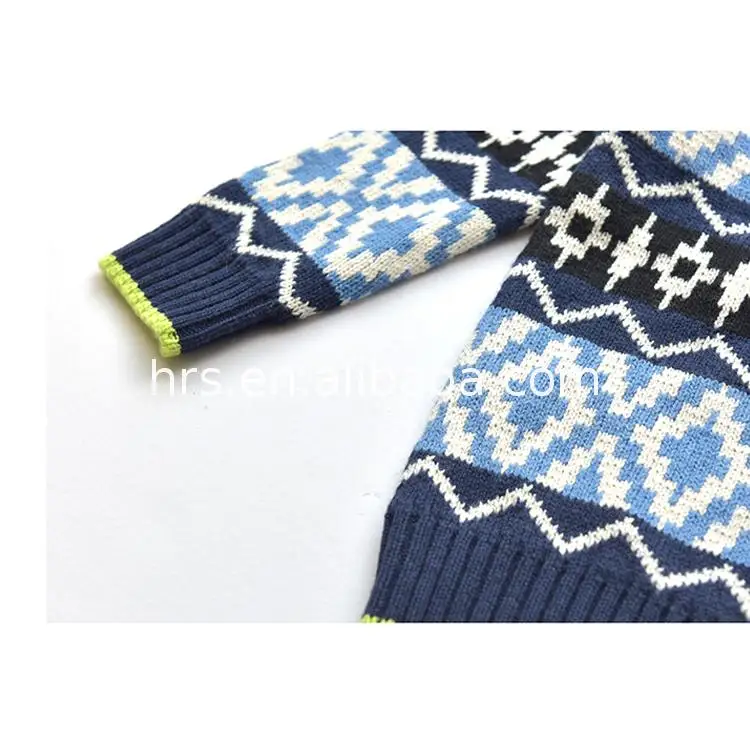 Mixed Colors Pullover Sweater Jacquard Fabric Definition Festival