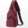 Custom Logo Cross Chest Bag Zipped Open Messenger Bag Canvas Shoulder Sling Bag Crossbody