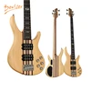 Factory wholesale natural wood jazz bass guitar 4 string