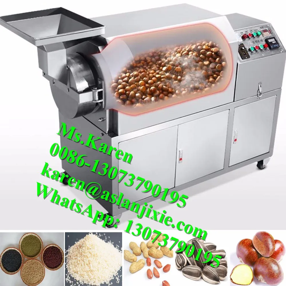 Cashew Nuts Roaster Machine / Electric Or Gas Grains Nuts Roasting