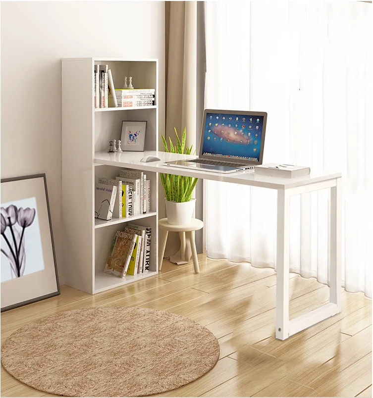 Modern Computer Desk With Bookcase Brief Writing Table Design
