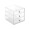 wholesale good price desktop Clear Transparent Acrylic 3 Tier Acrylic makeup kit makeup organizer box