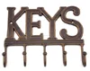 5 Hook Cast Iron Metal Key Rack Holder Rustic Country Antique Brown Home Decor