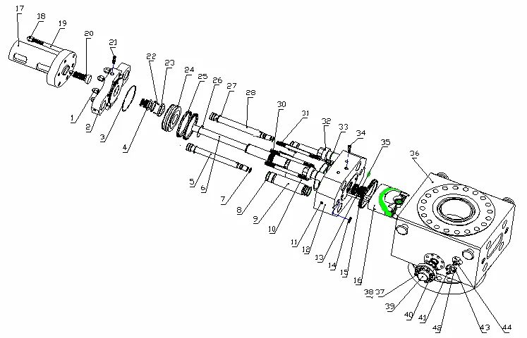 API FZ35-70 Shear Ram Assembly Ram Block and Top Seal and Face SealFZ35-70 BOP parts.png