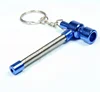 aluminium alloy portable Spring metal pipe keyring folding pendant for smoking accessories