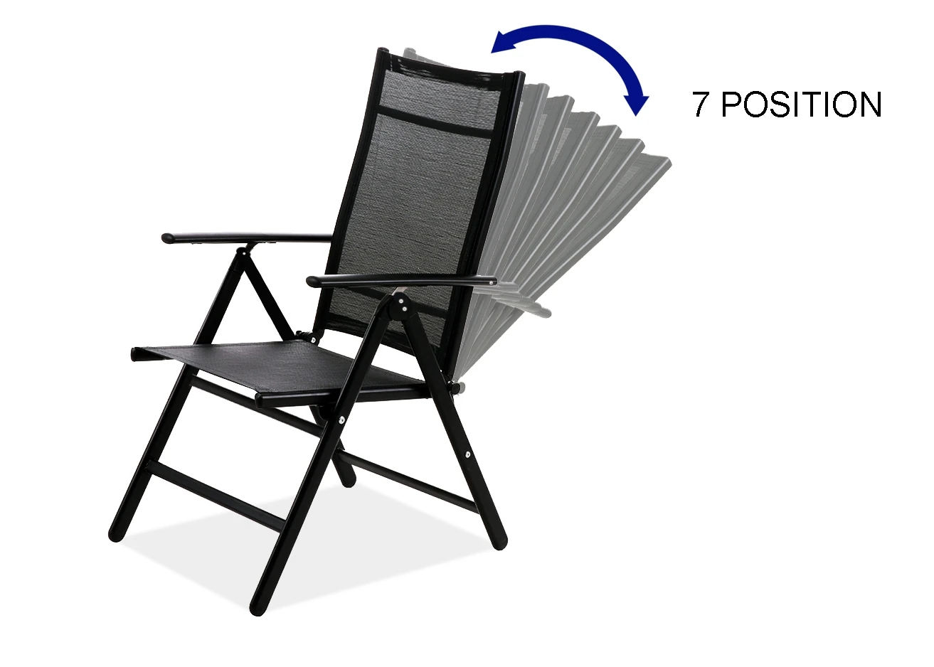 Outdoor Metal Garden Furniture Back Adjustable Reclining Folding Bistro Garden Patio Chairs Set