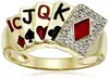 2015 Fashion Men's 10k Yellow Gold Diamond Poker Ring Customize
