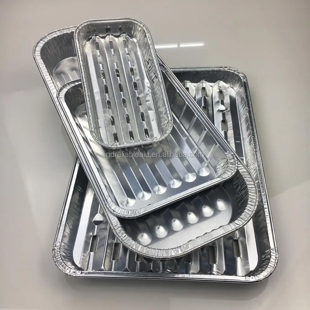 Small& Large Sizes Rectangular Disposable Aluminum Bbq Grill Food Pack