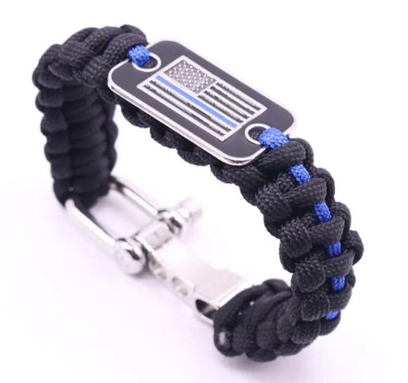 Usa Flag Survival Paracord Bracelet Outdoor Camping Climbing Emergency