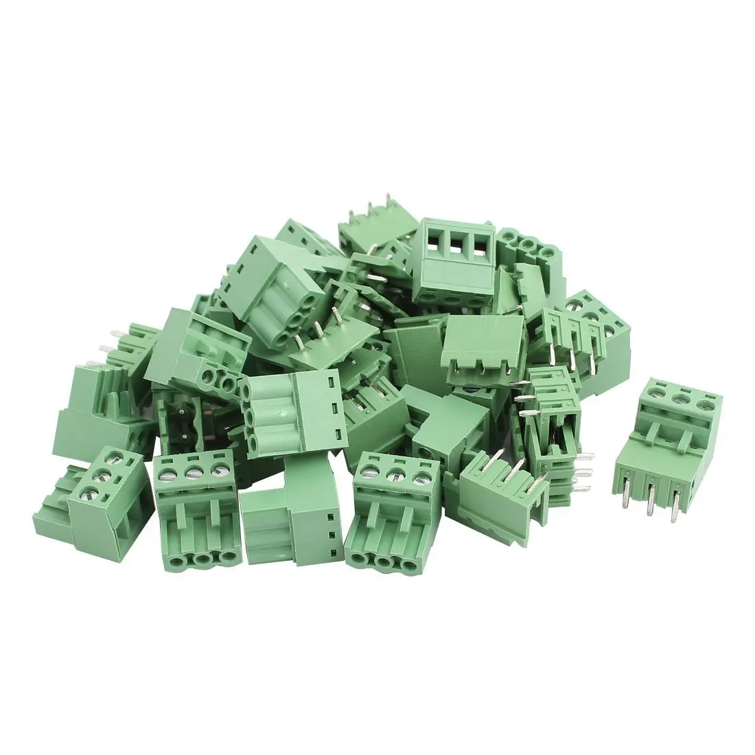 uxcell 22Pairs AC 300V 10A 3 Terminal 5.08mm Spacing PCB Screw Terminal Block Connector