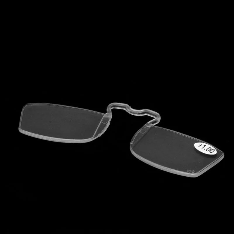No Frame Clip On Reading Glasses Older Mirror Nose Clip Mini Small Frame Eyeglasses Transparent