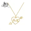 Customized Name Necklace with Arrow Heart Necklaces & Pendants for Women Stainless Steel Men Jewelry Customized Gift
