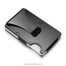 2019 пользовательские металлический кошелек кредитный держатель для карт, Алюминиевый зажим для денег кошелек с rfid Блокировка (черный)