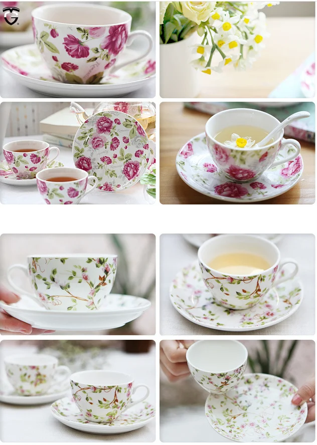 European style Gift Box Promotional gifts wholesale ceramic coffee bone china ceramic tea cup and saucer set 150ml