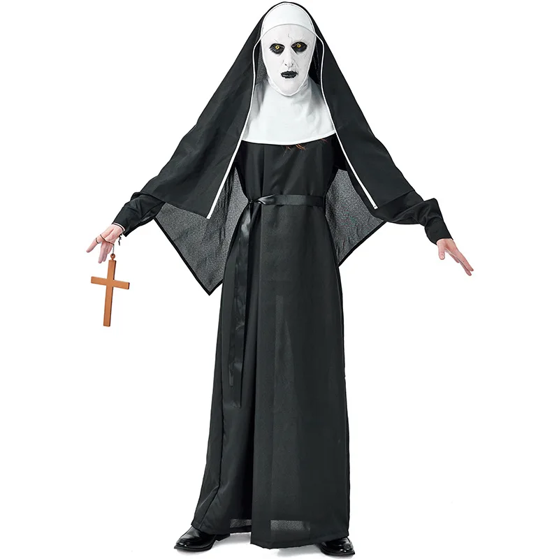 Halloween revelry horror convent ghost nun demon nun male cross-dressing mo...