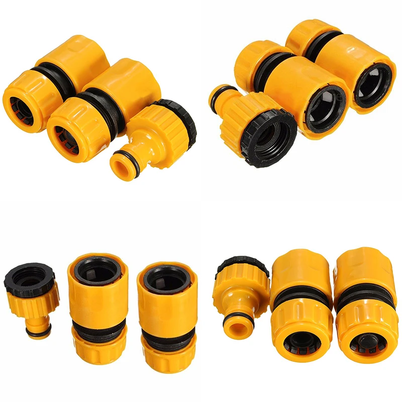 3Pcs 1/2" 3/4"" Hose Pipe Fitting Set Quick Garden Water Connector Adapter CA 