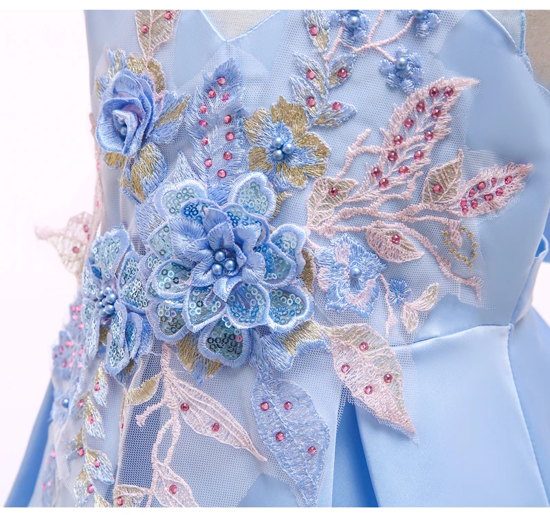 2019 summer sleeveless Flower turkey fashion children girls evening party dress