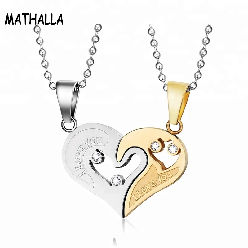 Cn /_Mode Femmes Cœur Amour Cristal Collier Chaîne avec Pendentif Bijoux