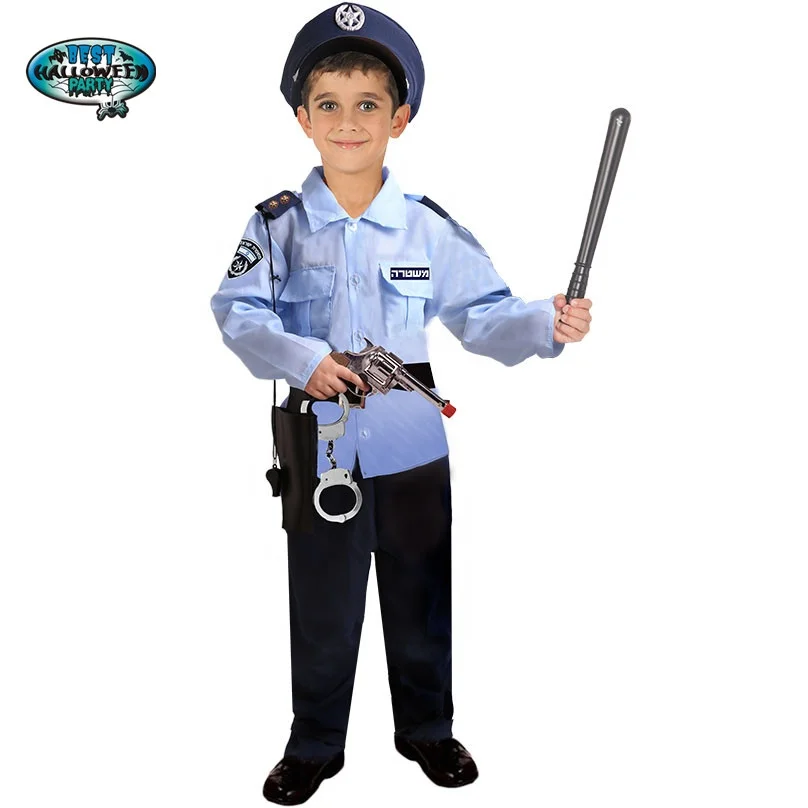 Police Cop Uniform Halloween Costume Policeman Outfit Accessories Suit ...