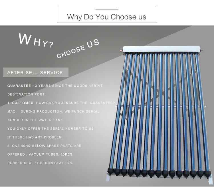 Reliable Quality Separate Water Heater Vacuum Tube Solar Collector