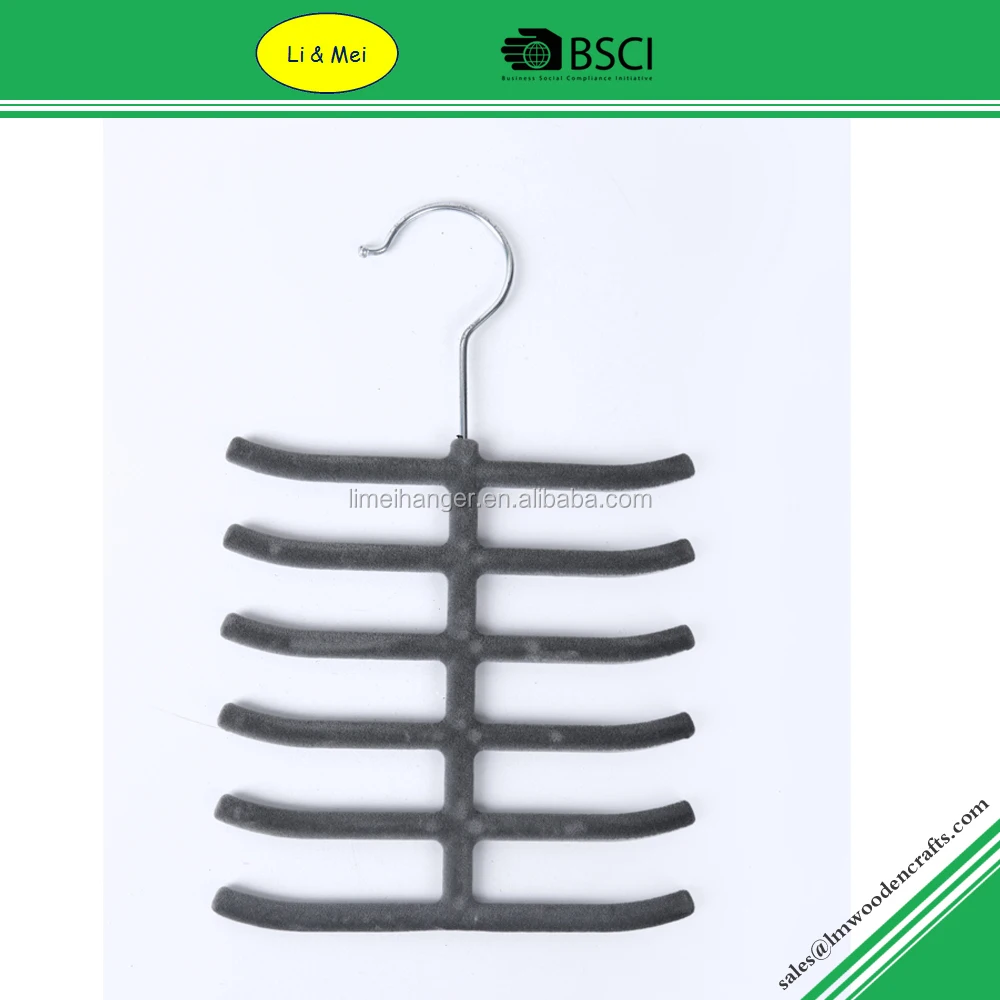 Lmf001 Wholesale Bule Color Plastic Primark Velvet Hangers With Tie Bar