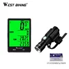 WEST BIKING Bike Computer Mount 20 Functions Speedometer Odometer Cycling Computer Waterproof Wireless Exercise Bicycle Computer