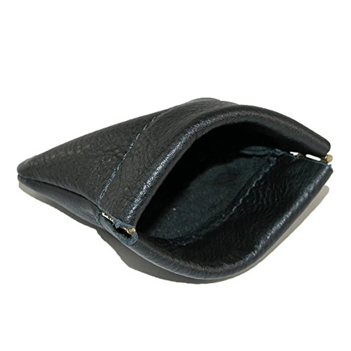 leather squeeze coin pouch